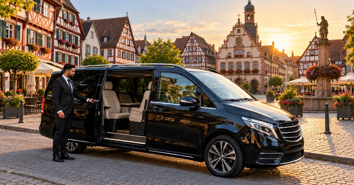 Frankfurt Airport to Bretten Half-timbered houses on Bretten market square – destination of a private transfer from Frankfurt Airport